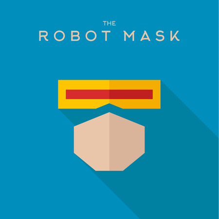 Mask robot Hero superhero flat style icon vector logo, illustration, villainsのイラスト素材