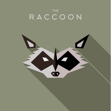 Mask raccoon Hero superhero flat style icon vector logo, illustration, villainのイラスト素材