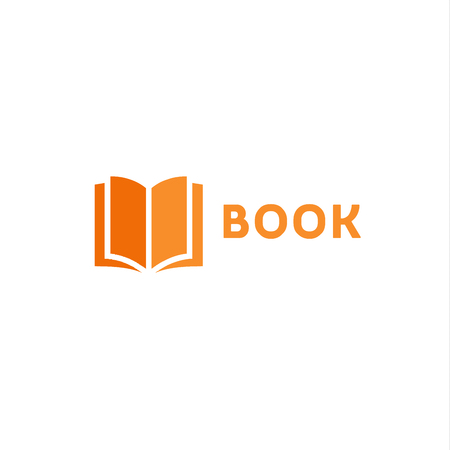 Book page icon logo orange vector style flatsのイラスト素材