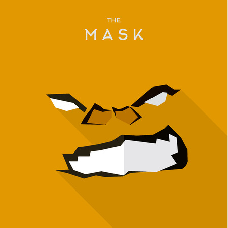 Mask Hero superhero flat style icon vector icon, illustration, villainsのイラスト素材