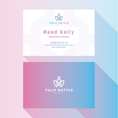 Business Card Qualitative elegant vector logos, and professional layout tulip bottleのイラスト素材