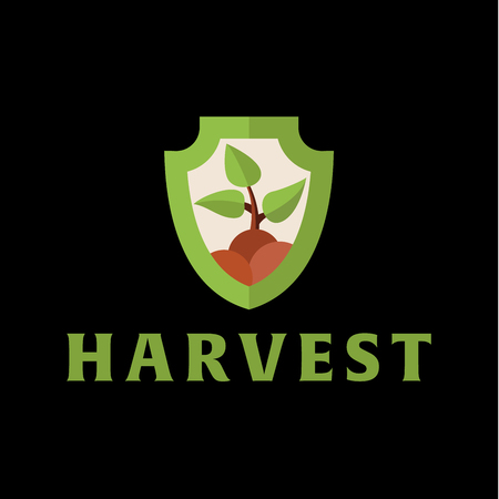 Logo horticulture crop plant soil style flat trend icons qualityのイラスト素材