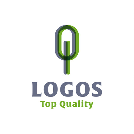 abstract tree flat Logos style vector illustrationsのイラスト素材