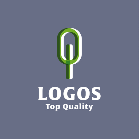 abstract tree flat Logos style vector illustrationsのイラスト素材