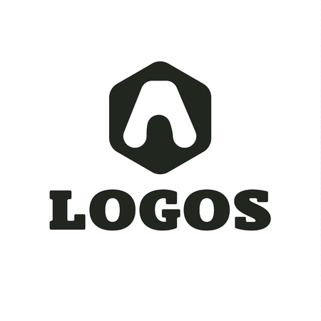 Logo letter A flat style vector illustrationsのイラスト素材