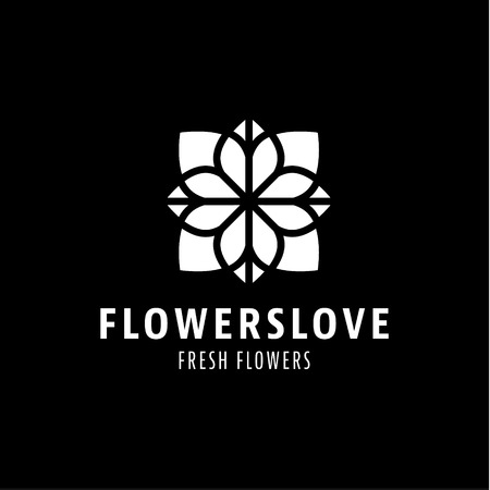 Flower love quality flat trend brand icon vector illustrationsのイラスト素材