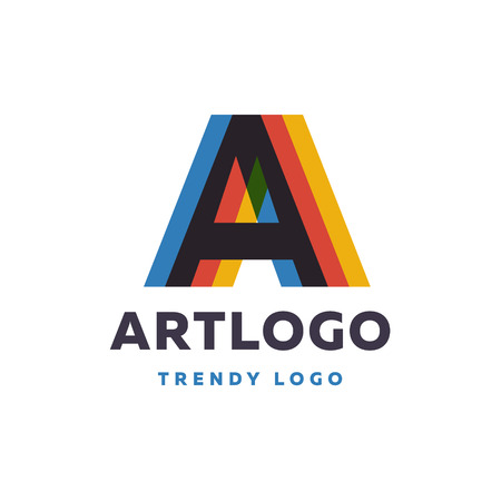 letter A effect doubling the calculation color overlay with style filmsのイラスト素材