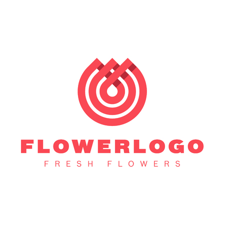 Flower love quality flat trend brand icon vector illustrationsのイラスト素材