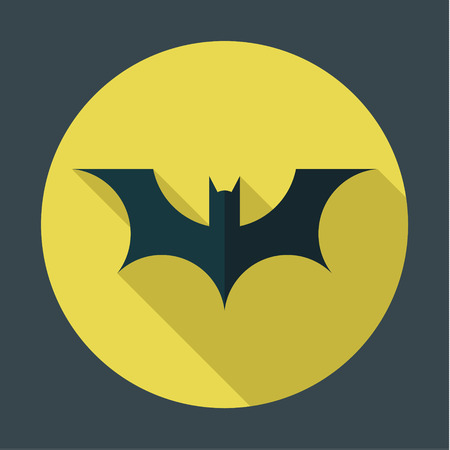   bat on background of the moon, on the flat style vector illustrations brandsのイラスト素材
