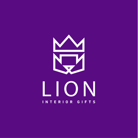 Lion crown as trend   gifts flat styleのイラスト素材