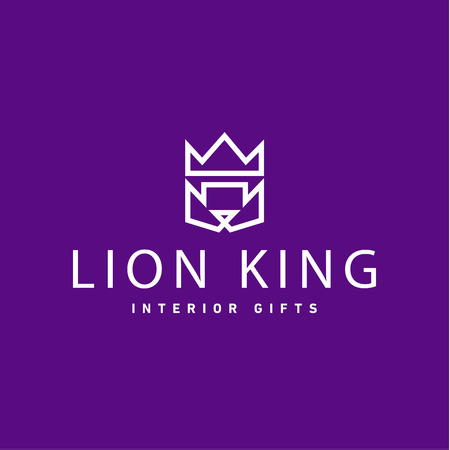 Lion crown as King trend   gifts flat styleのイラスト素材
