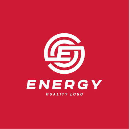 Techno energy sign with letter E vector style flat art.のイラスト素材