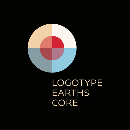 Earths crust the core section abstract geodesic flat icon  sign of good quality.のイラスト素材