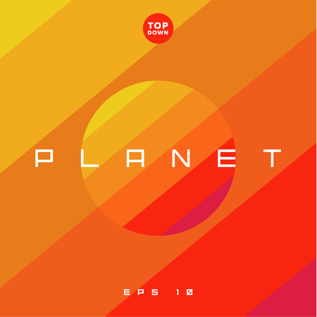 Flat star or planet illustration of the trend in style artのイラスト素材