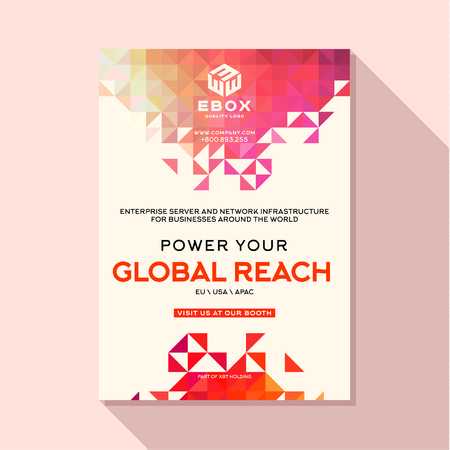 Promotional flyer leaflet tech design modern trend of flat products for the printing pressのイラスト素材