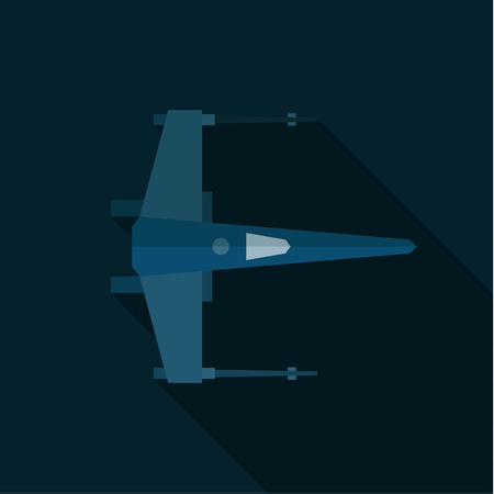 space shuttle military aircraft, flat art illustration.のイラスト素材