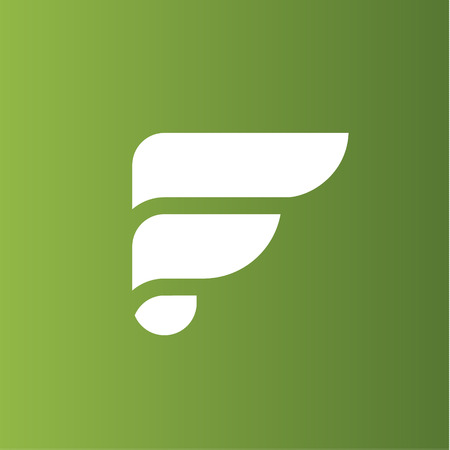 The letter F on the flat style logo vector artの写真素材