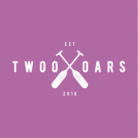 Two Oars Sign Monogram Logo in Minimalism Flat Illustration artのイラスト素材