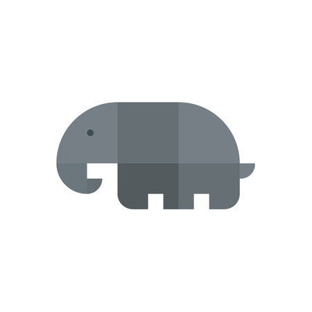 Elephant geometric logo illustration drawn from the squares with flat style artのイラスト素材
