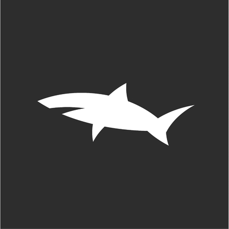 Shark icon sign in monochrome modern logo design style minimum quality flat drawn cross section artのイラスト素材
