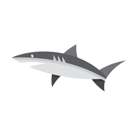 Logotype of shark black and white style flat illustration symbol modern minimalist artのイラスト素材