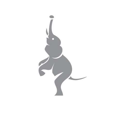 Elephant in minimalism animal illustration logo modern trends flat symbol artのイラスト素材