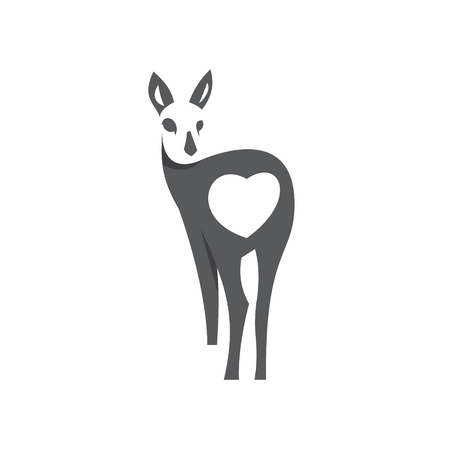 Deer in the negative concept sign vector animal logo design modern flat stylist artのイラスト素材