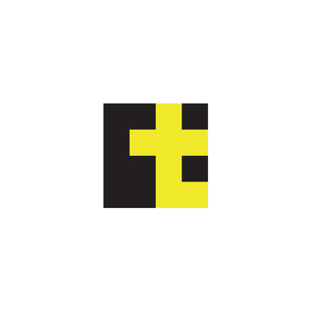 Letter T in the form of abstraction yellow vector sign into flat style, modern minimalism artのイラスト素材