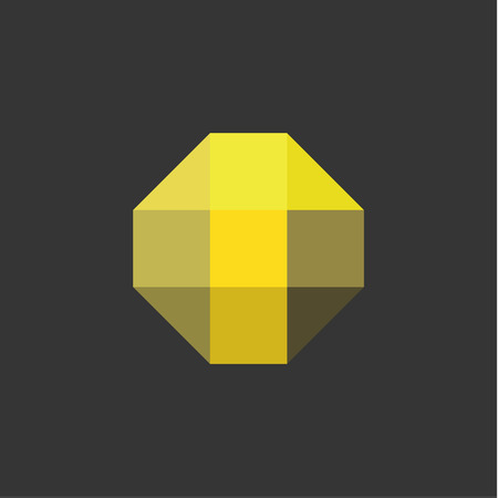 T Letter the form of abstraction yellow vector into flat style, modern minimalism artのイラスト素材