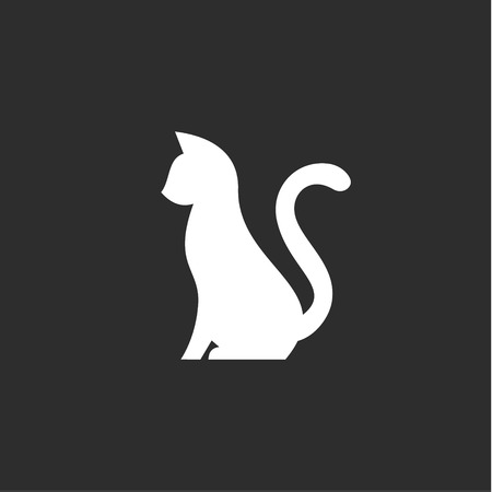Silhouette of a pet cat with a tail up abstract stylization animal for your business logos artのイラスト素材