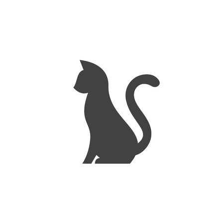 Silhouette of a pet cat with a tail up abstract stylization animal for your business logos artのイラスト素材