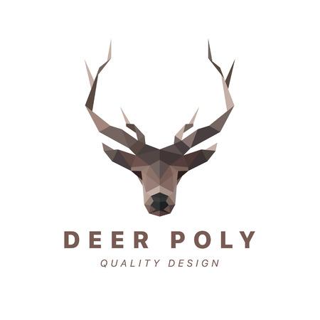 Deer low poly vector illustration polygons horned artのイラスト素材