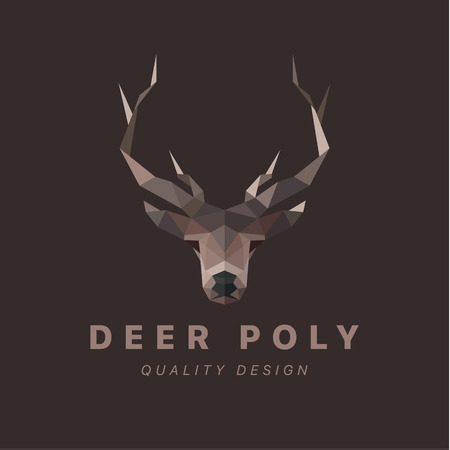 horned animal deer head illustration low poly modern style artのイラスト素材
