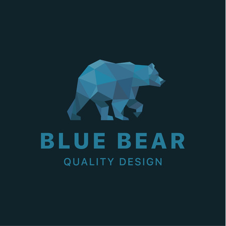 Bear low poly Blue polygons with trend style design animal illustrations artのイラスト素材