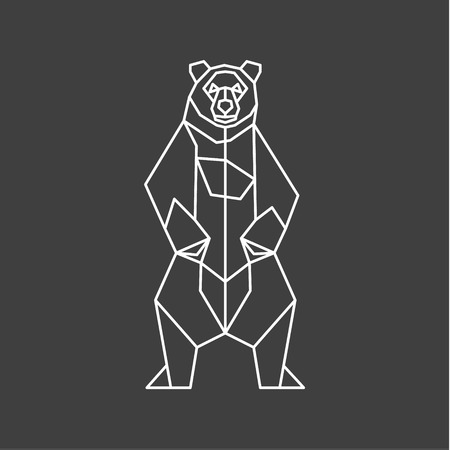The contour lines of polygons low poly bear vector illustration artのイラスト素材