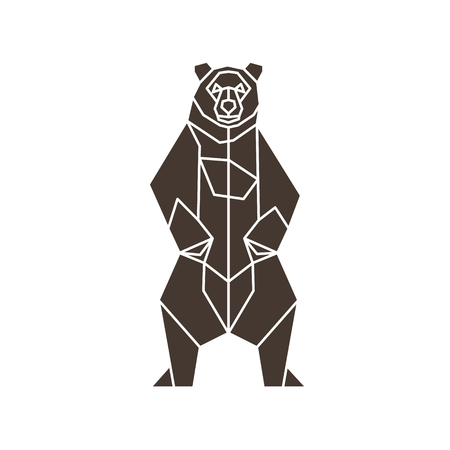 The contour lines of polygons low poly bear vector illustration artのイラスト素材