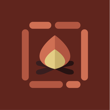 Campfire icon flat style vector illustration artのイラスト素材