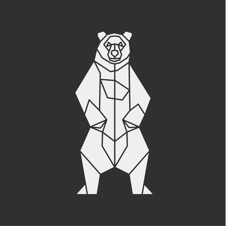 Bear of the contour lines of polygons low poly vector illustration artのイラスト素材