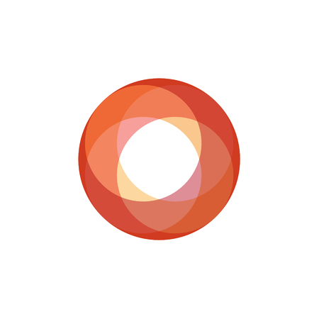 Sphere abstract illustration of a fiery orange ball logo overlay artのイラスト素材