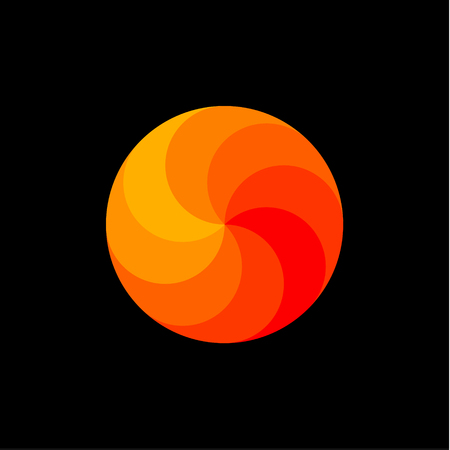 Scope rainbow in shades of orange, spiral swirling illustration artのイラスト素材