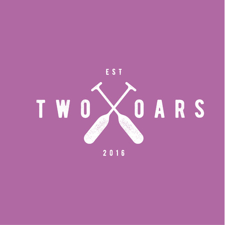 Two Oars Sign Monogram icon in Minimalism Flat Illustration artのイラスト素材
