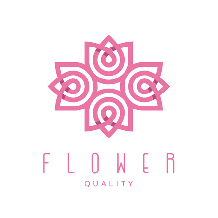 Simple and graceful floral monogram design template, Elegant lineart  design, illustrationsの写真素材