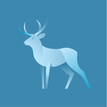 Deer graphic color illustration logo for the brand in modern gradient design, a plastic form of animal artのイラスト素材
