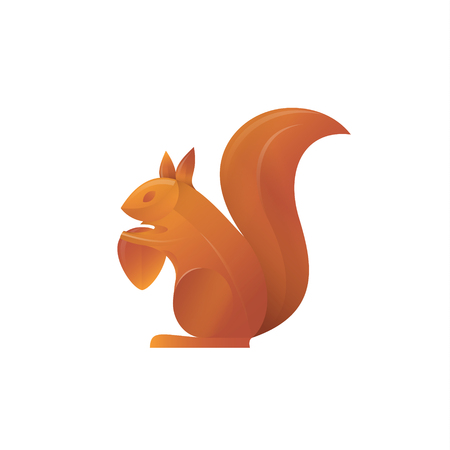 Squirrel trend vector illustration volume gradient artのイラスト素材