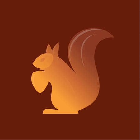 Orange Squirrel on the gradient background artのイラスト素材