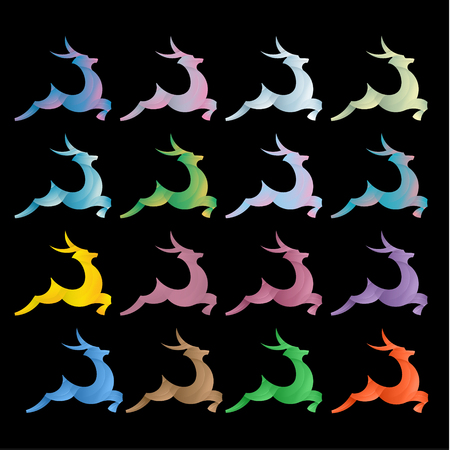 The reindeer Jumping deer illustration in gradient vector the trend artのイラスト素材