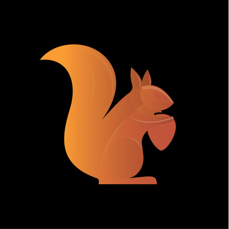 Orange Squirrel on the gradient background artのイラスト素材