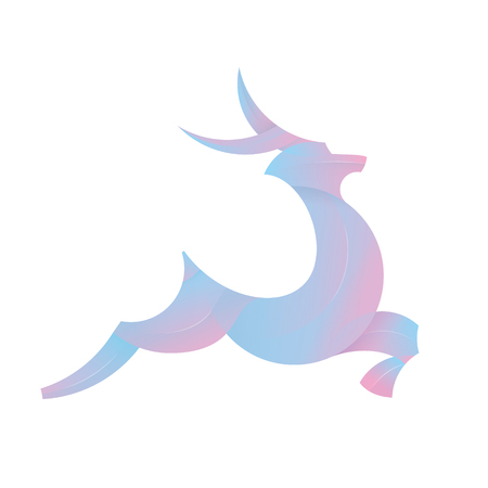 Jumping Deer illustration of the trend gradient artのイラスト素材