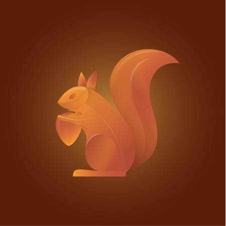 squirrel vector illustration in shades of orange bulk glass effect artのイラスト素材
