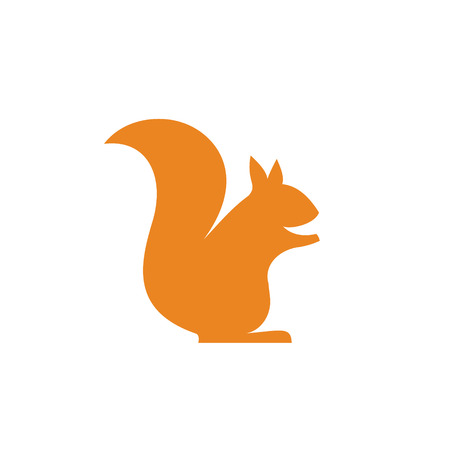 Orange squirrel sits vector minimalism into flat artのイラスト素材